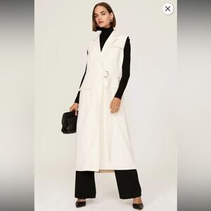 RTR Marina Moscone Collective Cream‎ Long Wrap Vest Coat Sz M